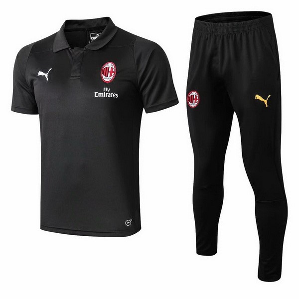 Polo Conjunto Completo AC Milan 2018/19 Negro